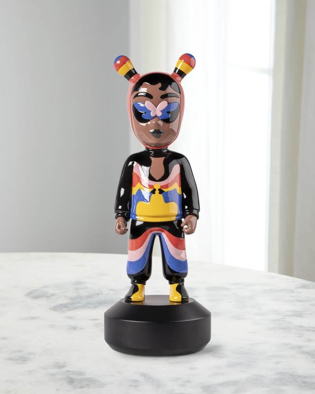 The Guest by Jade Purple Brown Big Sculpture - Limited Edition